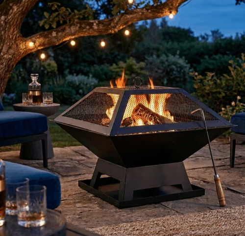 Square fire pit bbq - square,
