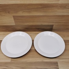 2 x Vintage Portmeirion Pottery Totem White Matt 10"  Dinner Plates