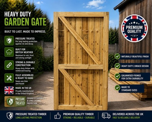 Wooden garden gate heavy - heavy, duty