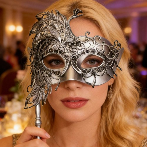 With stick lace peacock mask - lace,