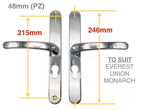 Upvc door handles - upvc, sprung