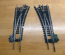 2 x Hornby points, right left hand turn, insulfrog R613 R612 steel OO railway