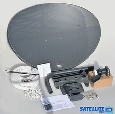 80cm Zone 2 satellite dish & quad lnb + 10m Twin White kit For Freesat / Sky
