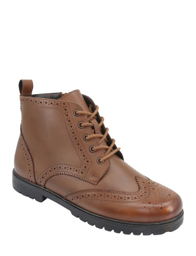 Mens leather wide fit - fit, brogue