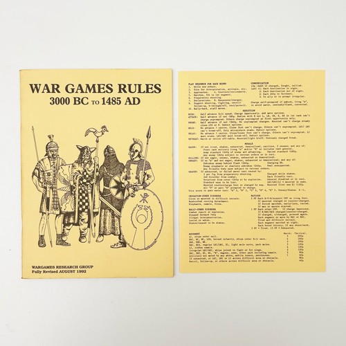 War games rules 3000bc 1485ad - games, 3000bc-1485ad