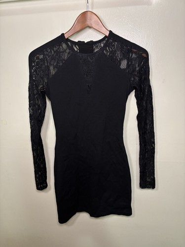 Guess black lace bodycon dress - lace,