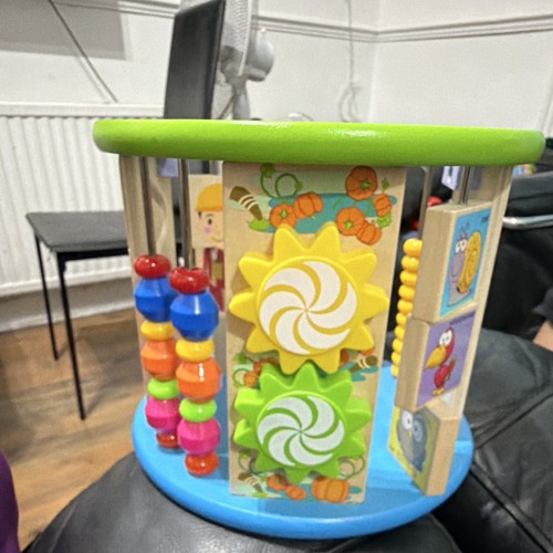 Wooden activity cube - wooden,