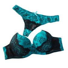  Big Size Thongs Women Bra Hollow Out Lace Underwear Panty Push  Bralette1390