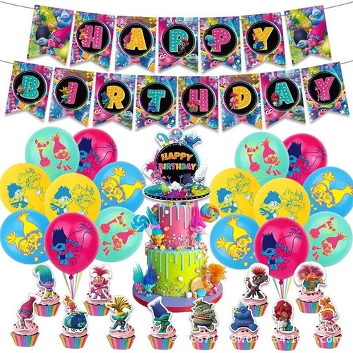 Trolls theme birthday party - birthday,