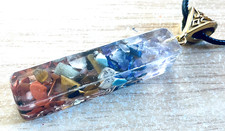 GV04 - Oblong CHAKRA ORGONE GENERATOR on Black Cord 17” Plus Extension