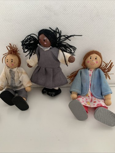 Wooden posable family people - wooden,