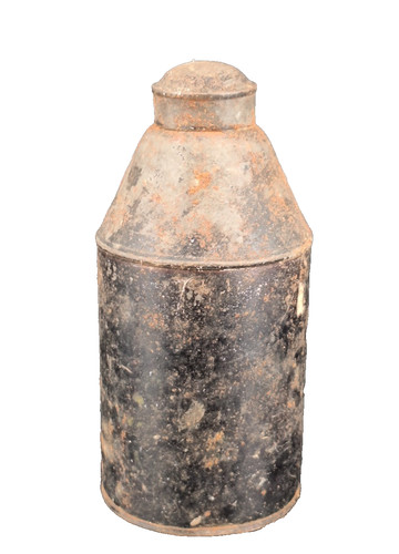 Antique tin tea - antique, caddy