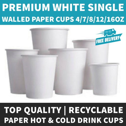 Single wall white paper - white, cups