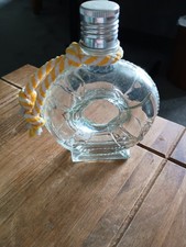 Clear Glass Bottle In Shape Of Life Buoy 14cm High