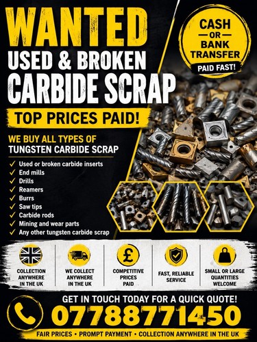 Wanted tungsten carbide scrap - tungsten,
