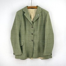 Caldene Tweed Riding Jacket Womens 42 Green Check Wool Hacking Hunting Show