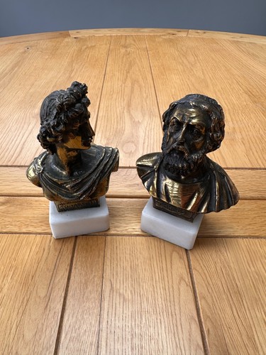 Pair small brass - of, greek
