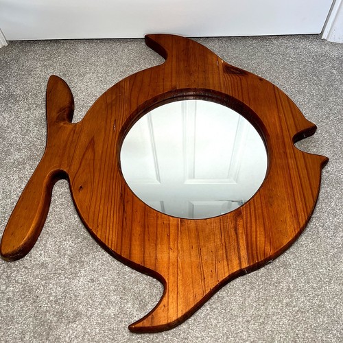 Vintage solid pine fish shaped - vintage,