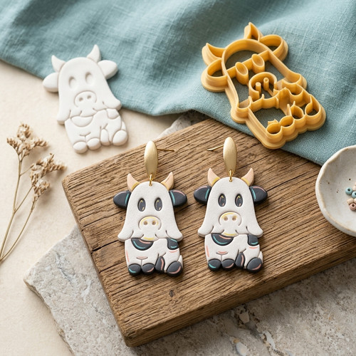Ghost cow polymer clay - polymer, cutter