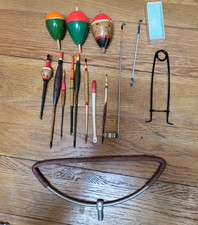 Vintage 1950s–60s Fishing Floats, Swing Tips, Pike Gag, Rod Rest