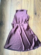 Zara satin halter mini purple