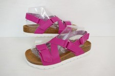 NEW MOSHULU TOWAN FUCHSIA LEATHER/LEATHER LINED RIPTAPE STRAP CORK SANDALS UK 5