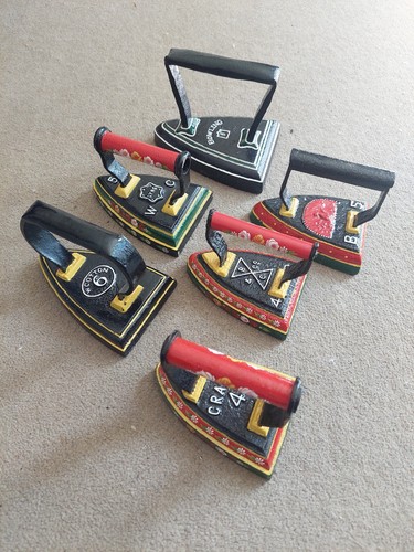 Antique hand painted flat - 6,