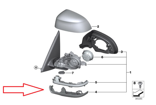 Bmw right hand lower - right, mirror