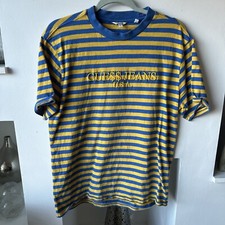 Guess Mens Yellow Blue Stripe ASAP Tshirt Size Small /REF43