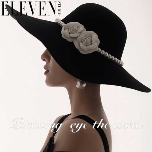 Womens pearl flower black - flower,