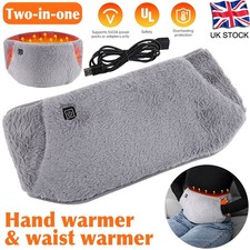 Electric Waist Belt 2 In 1 USB Heating Waist Hand Warmer Heated Back Warmer Grey