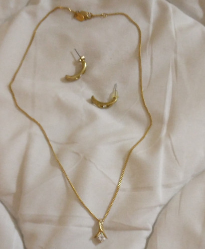 Signed gold tone clear - m&s,