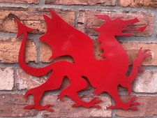 Metal red welsh dragon - metal,