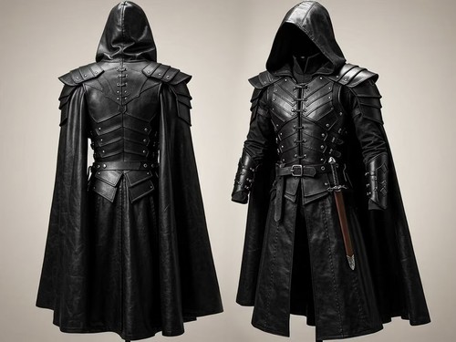 Leather assassin armor - leather, cloak