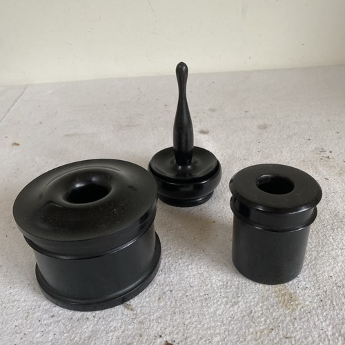 Vintage ebony desk set ink - desk,
