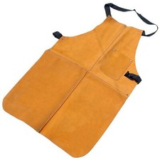 Heavy Duty Suede Leather Welders Welding Blacksmiths Glaziers Apron Bib +Pocket