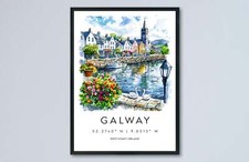 Galway Watercolor Poster