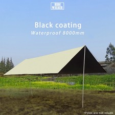 UV Block 99% Black Coating Tarp Outdoor Waterproof Camping Sun Shelter Canopy