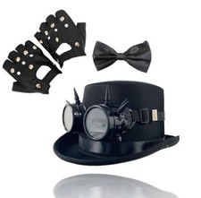 Steampunk Black Top Hat with