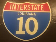 Vintage USA American Road Street Sign Louisiana Interstate 10 Americana Mancave 