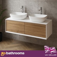 1200 Oak Vanity Unit Wall Hung