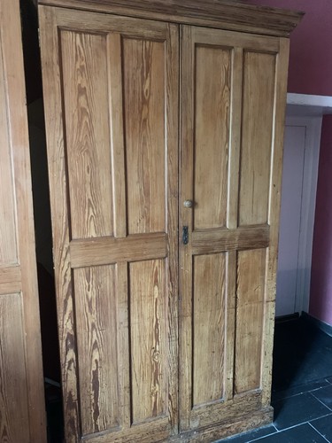 Large pitch pine cupboard - pine,