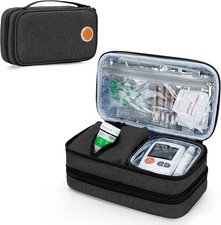 Insulated Insulin Cooler Travel Case, Double Layer Diabetic Supplies Storage Ba