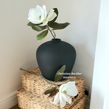 Large Ceramic Black Vase