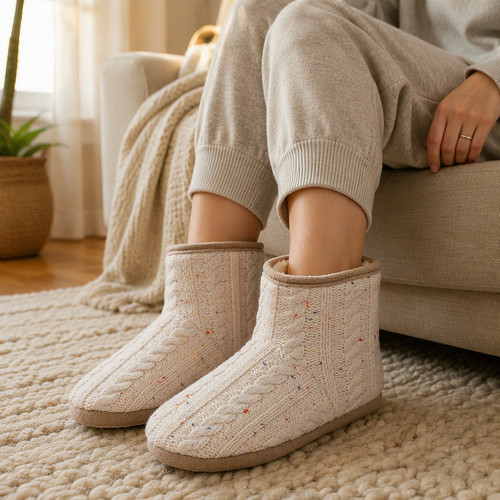 Slipper boots womens cream - slipper,