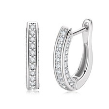 1ct Pave Earrings White Gold