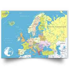 Map Of Europe Poster Laminated