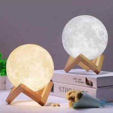 Moon Lamp Touch Control Adjustable Brightness, White to Yellow LED Night Light