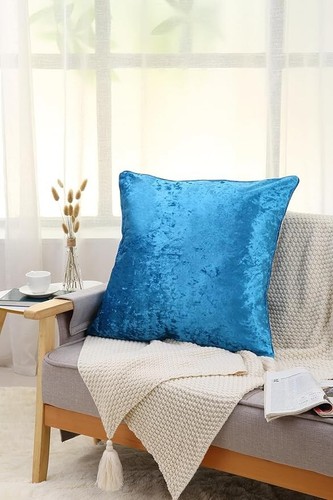 Crushed velvet cushion covers - cushion,