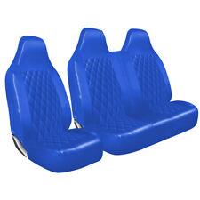 FOR FORD TRANSIT MK7 -BLUE QUILTED DIAMOND LEATHER VAN SEAT COVERS SINGLE DOUBLE